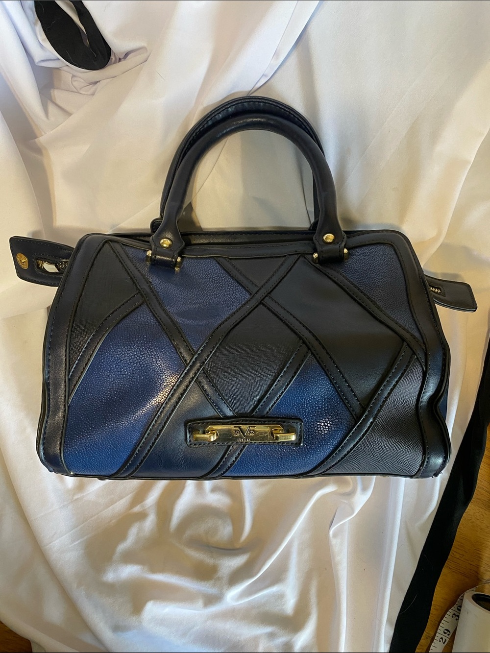 Versace 1969 Abbigliamento Sportivo SRL Black Navy pebbled patchwork